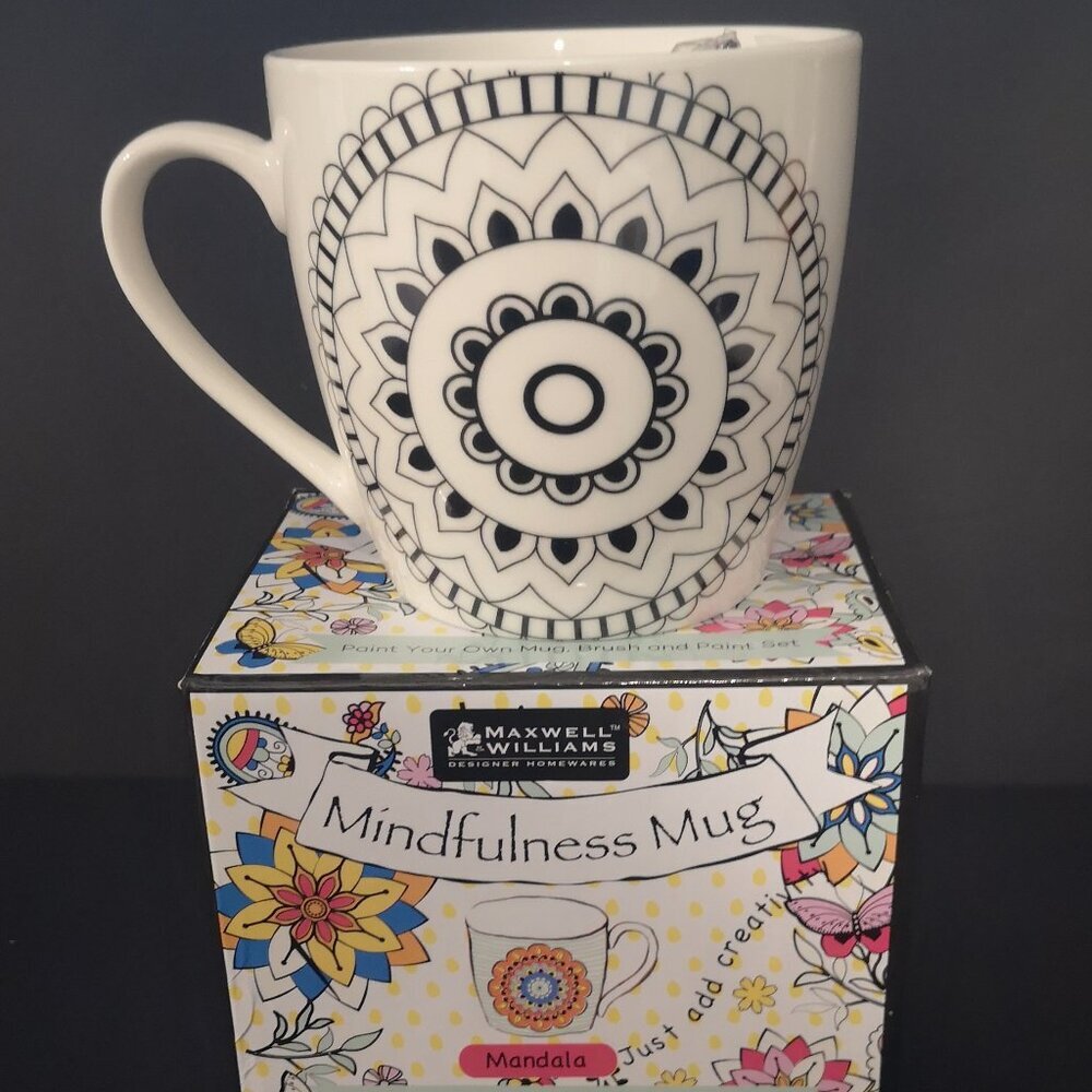 Maxwell Williams Mindfulness Mug w/Brush Mandala Pattern No Paint Included
